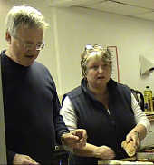 Graham and Diana serving